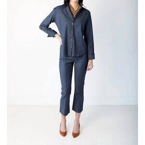 NEW HOLLY SHAE DESIGN liz top in stretch denim